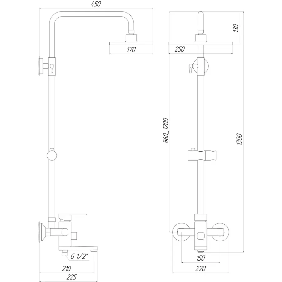 Душевая система DOMINO MALIBU DMS-0005