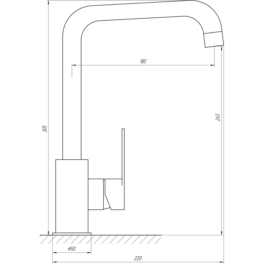 Змішувач для кухні TOPAZ BARTS TB 07423-H36
