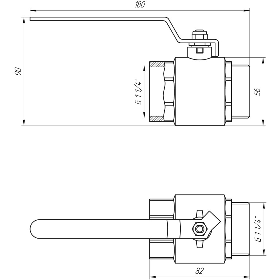 Кран шаровой прямой PROFESSIONAL 1 1/4 "ЗВ КР PN40 QP152