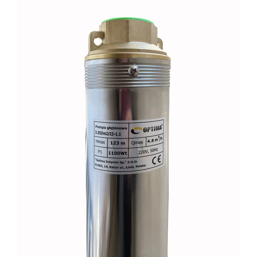 Насос свердловинний з підв, стійк, до піску OPTIMA 3,5SDm2/22 1,1 кВт 123м + пульт +кабель 15м NEW