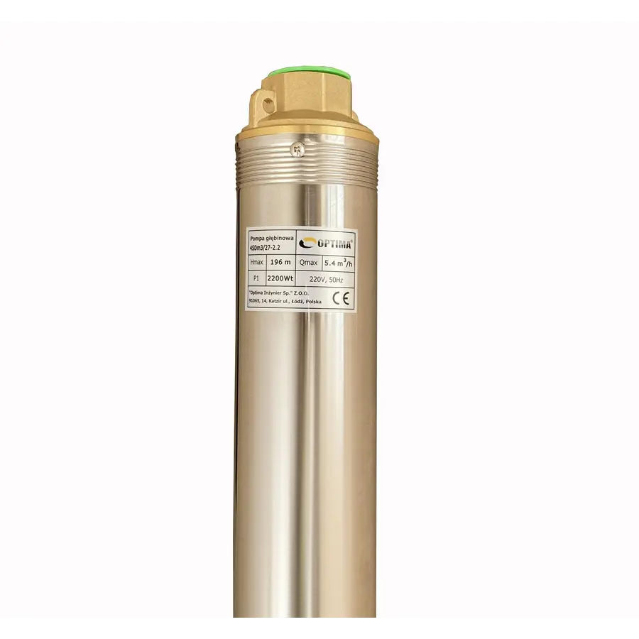 Насос свердловинний з підв, стійк, до піску OPTIMA 4SDm3/27 2,2 кВт 196м + пульт+кабель 15м NEW
