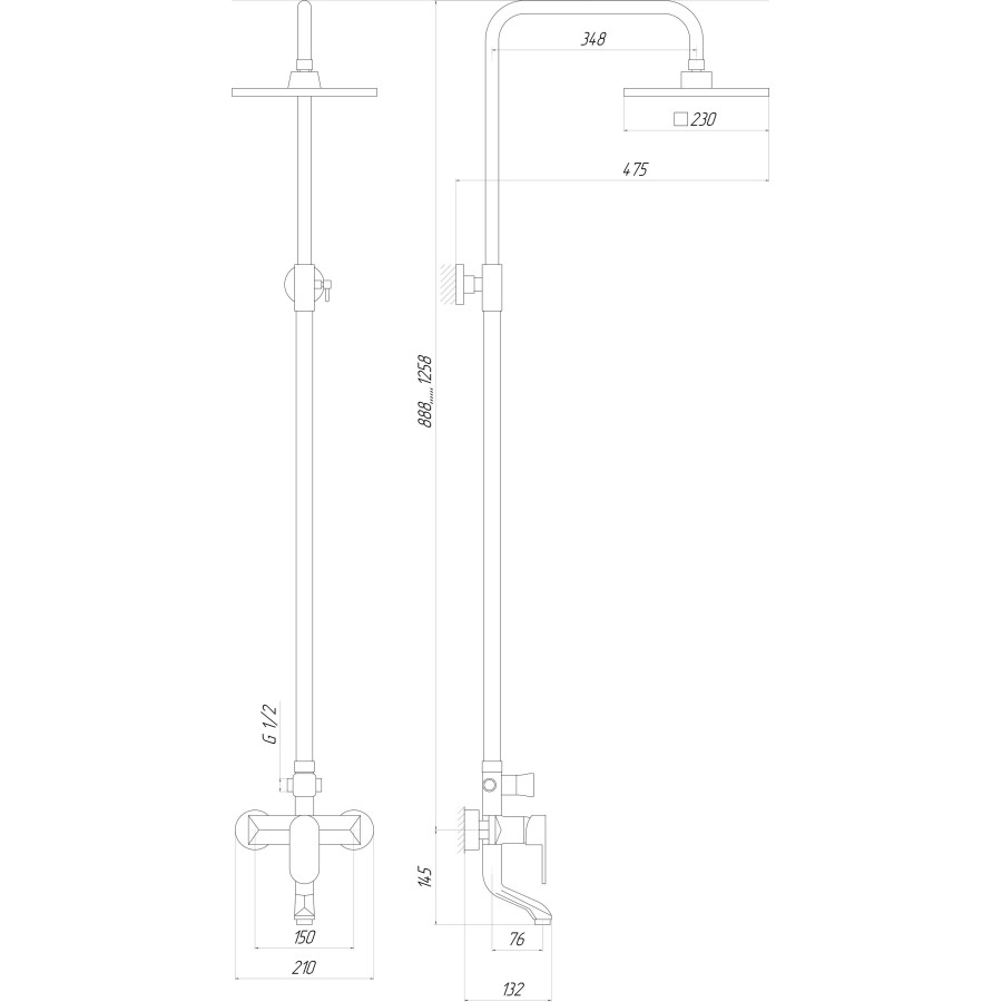 Душова система Globus Lux ONTARIO DS-006A