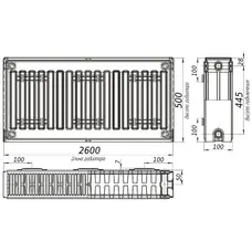 Радіатор сталевий панельний OPTIMUM 22 бок 500х2600