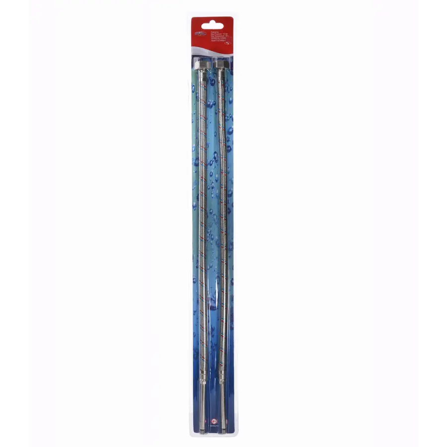 Шланг для змішувача Solomon (нерж.) М8х1/2″ 0,6м HY6201A LONG-штуцер 70мм ПАРА в БЛИСТЕРЕ SH2006