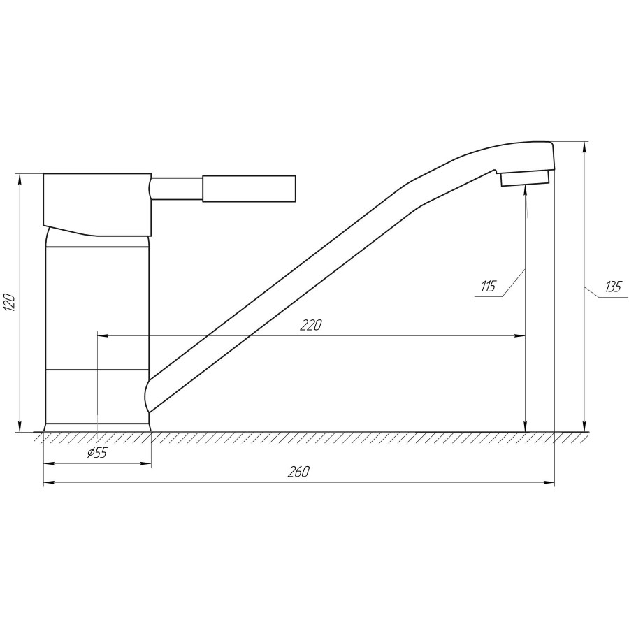 Смеситель для кухни Globus Lux LAZER GLLR1-0203-BIG 