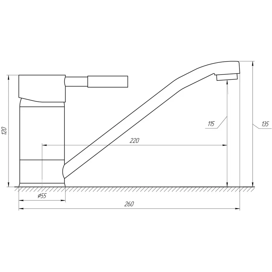 Кухонний змішувач Globus Lux LAZER GLLR1-0203-BIG 
