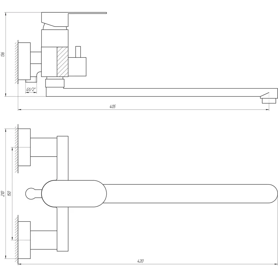 Змішувач для ванни TOPAZ BARTS TB 07116-H36