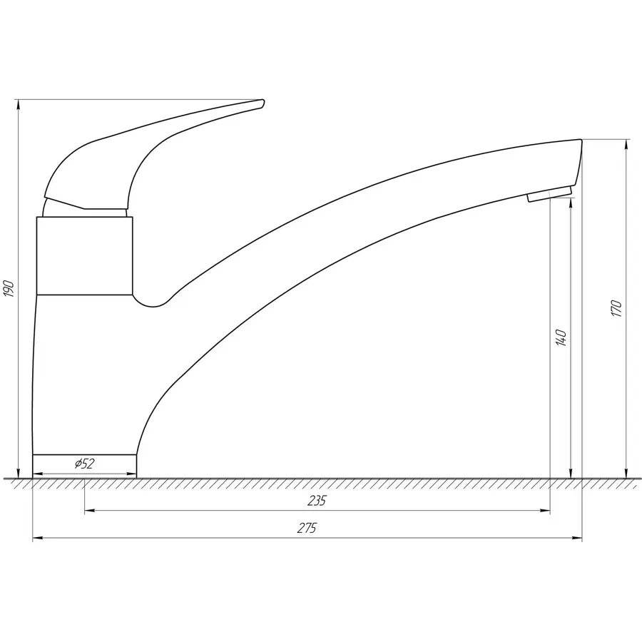 Змішувач для кухні TOPAZ TEEL TL P-8838-H17