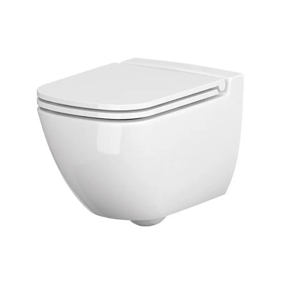 CET 741 Унітаз підвісний Cersanit CASPIA CLEAN ON з кришкою слім із дюропл. вільнопадаюча легкознімна