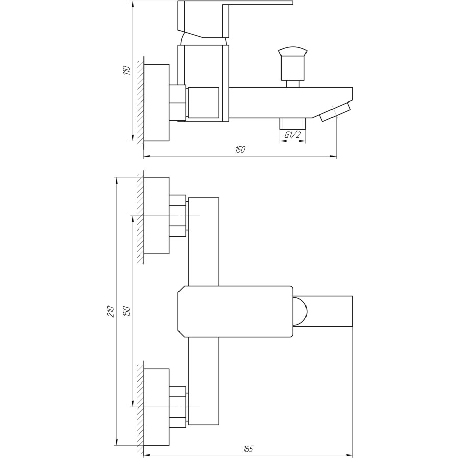 Смеситель для ванны Globus Lux SHK-102-M