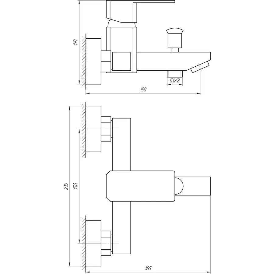 Смеситель для ванны Globus Lux SHK-102-M