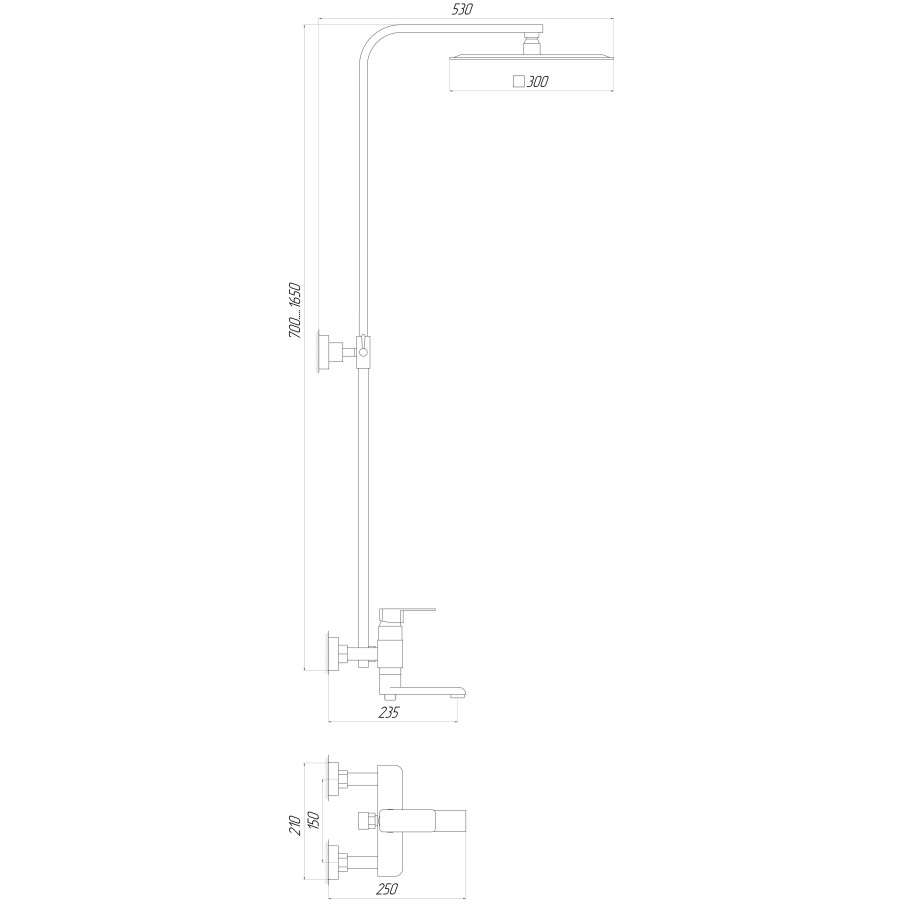 Душова система Globus Lux MILANO VAN-GLM0007