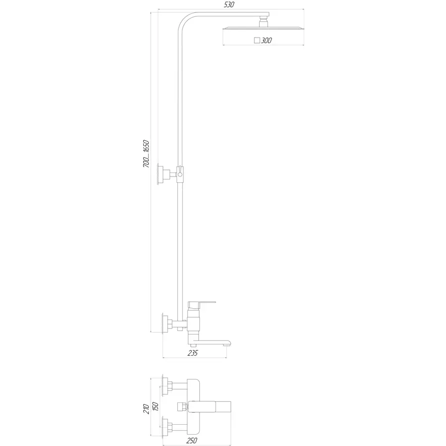 Душова система Globus Lux MILANO VAN-GLM0007