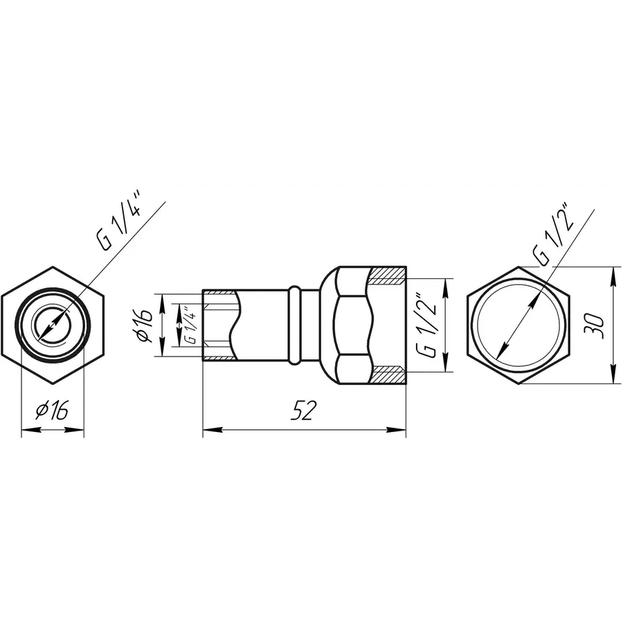 Муфта із внутрішньою різьбою прес APE ITALY AP 102 1/2″х16