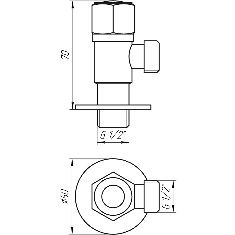 Кран кульовий кутовий Professional 1/2″х1/2″ NV-QP888