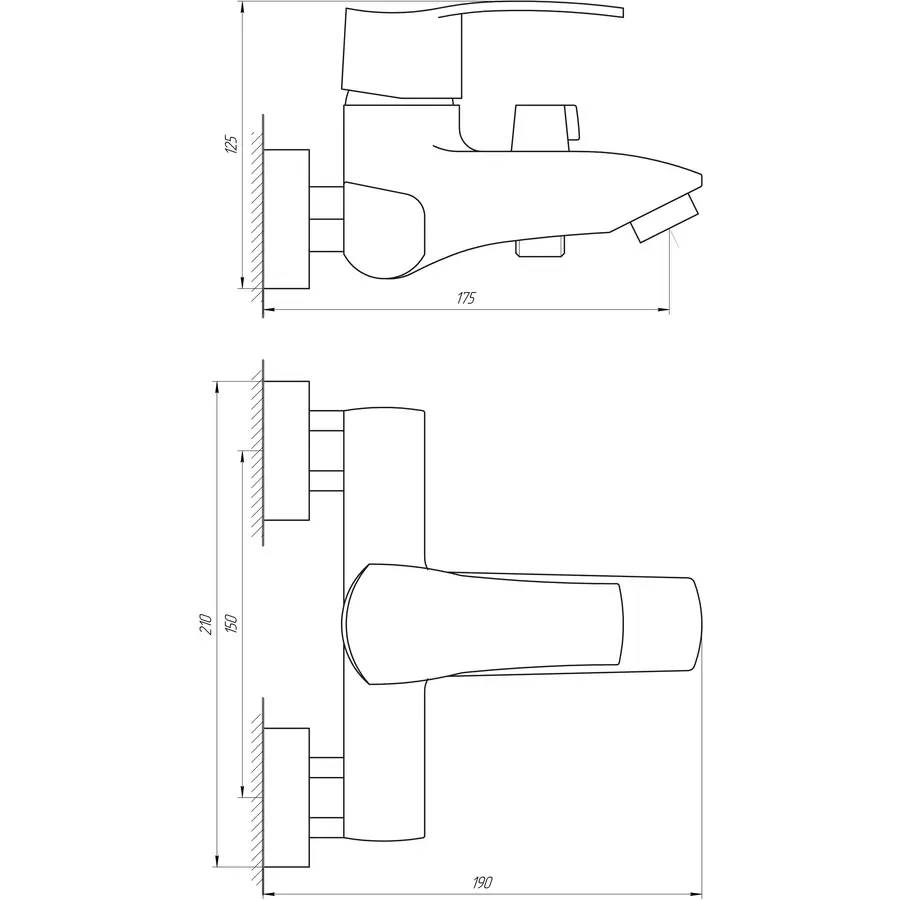 Змішувач для ванни Globus Lux QUEENSLAND GLQU-102N