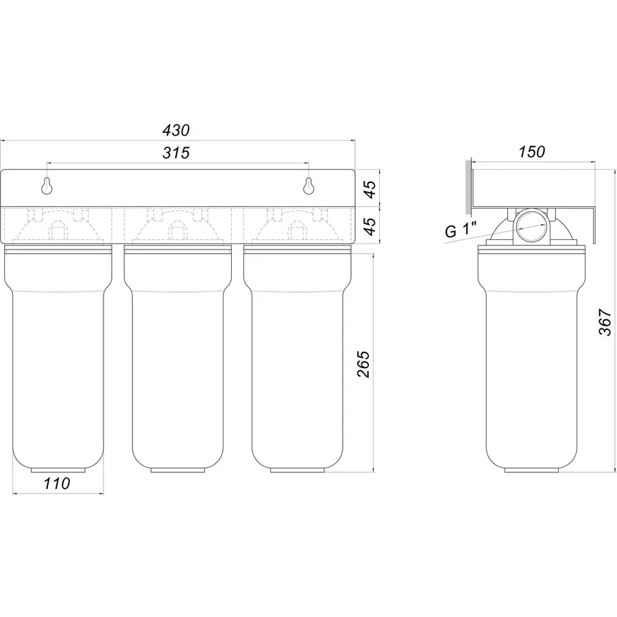 Система 3-х ступенчатого очистки Bio + systems NSL103,1 "