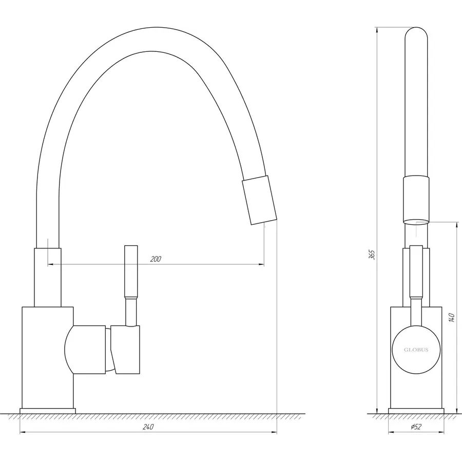 Смеситель для кухни Globus Lux LAZER GLLR-203SG