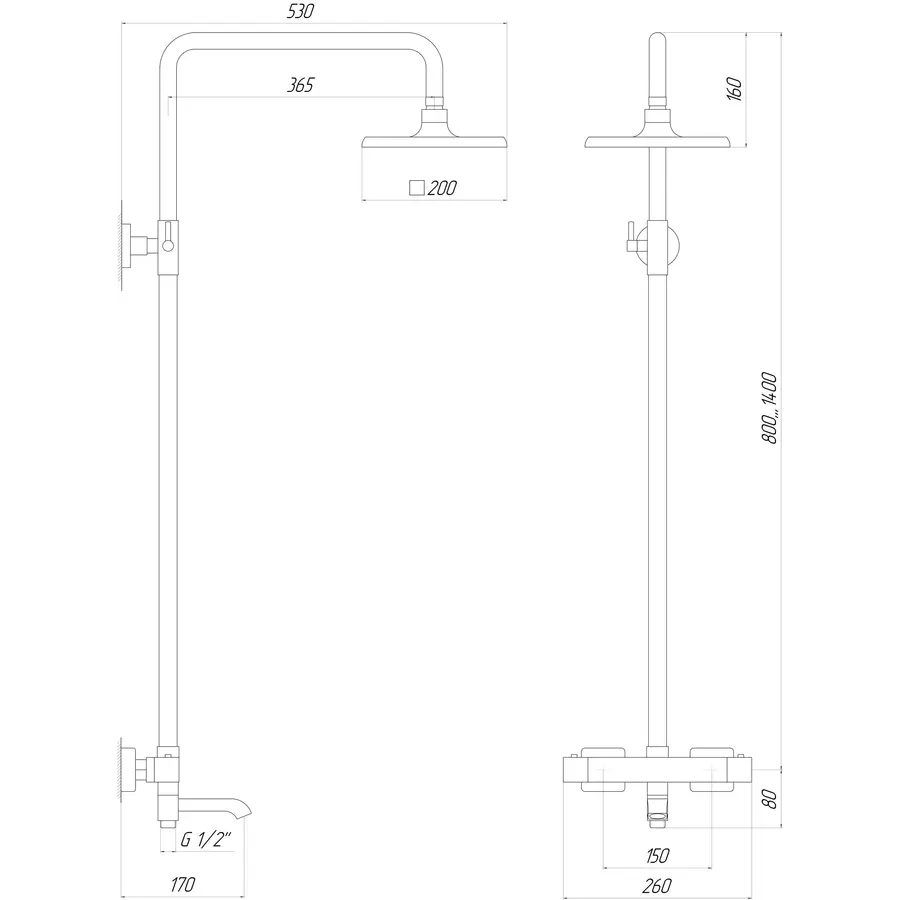 Душевая система Globus Lux GLM-0041T