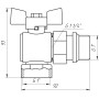 Кран шаровой угловой с американкой PROFESSIONAL QP_004 PN40 1 "антипротечка БЕЛЫЙ бабочка