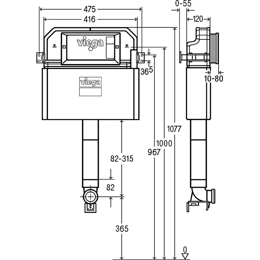 Бачок прихованого монтажу д/підлогового унітазу Prevista Dry Viega 771904