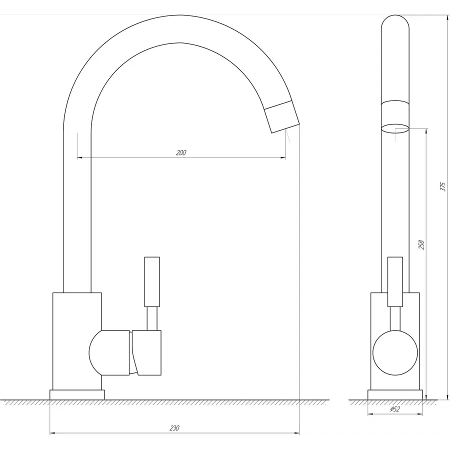 Смеситель для кухни Globus Lux ALPEN SBT1-203S