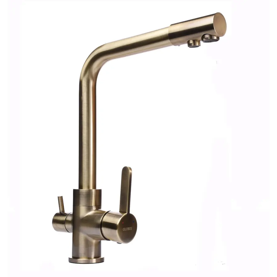 Змішувач для кухні під осмос Globus Lux LAZER GLLR-0444-9-BRONZE