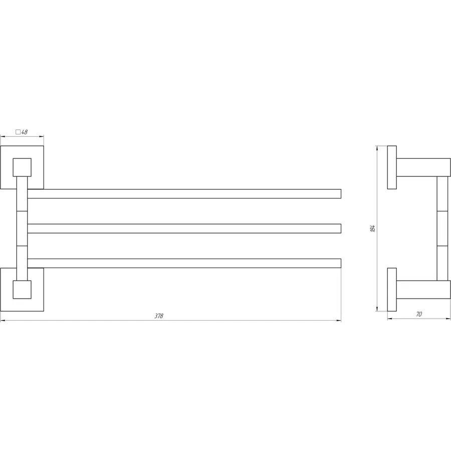 Тримач рушників Globus Lux SQ 9431-3 SUS304
