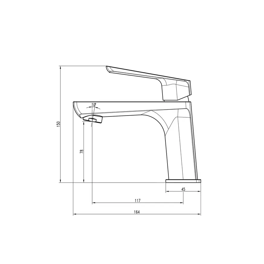 Смеситель для умывальника TOPAZ LEXI TL 21201-H57-BR