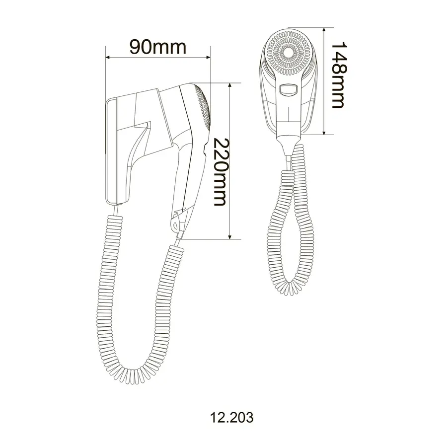 Фен HOTEC 12.203 ABS White