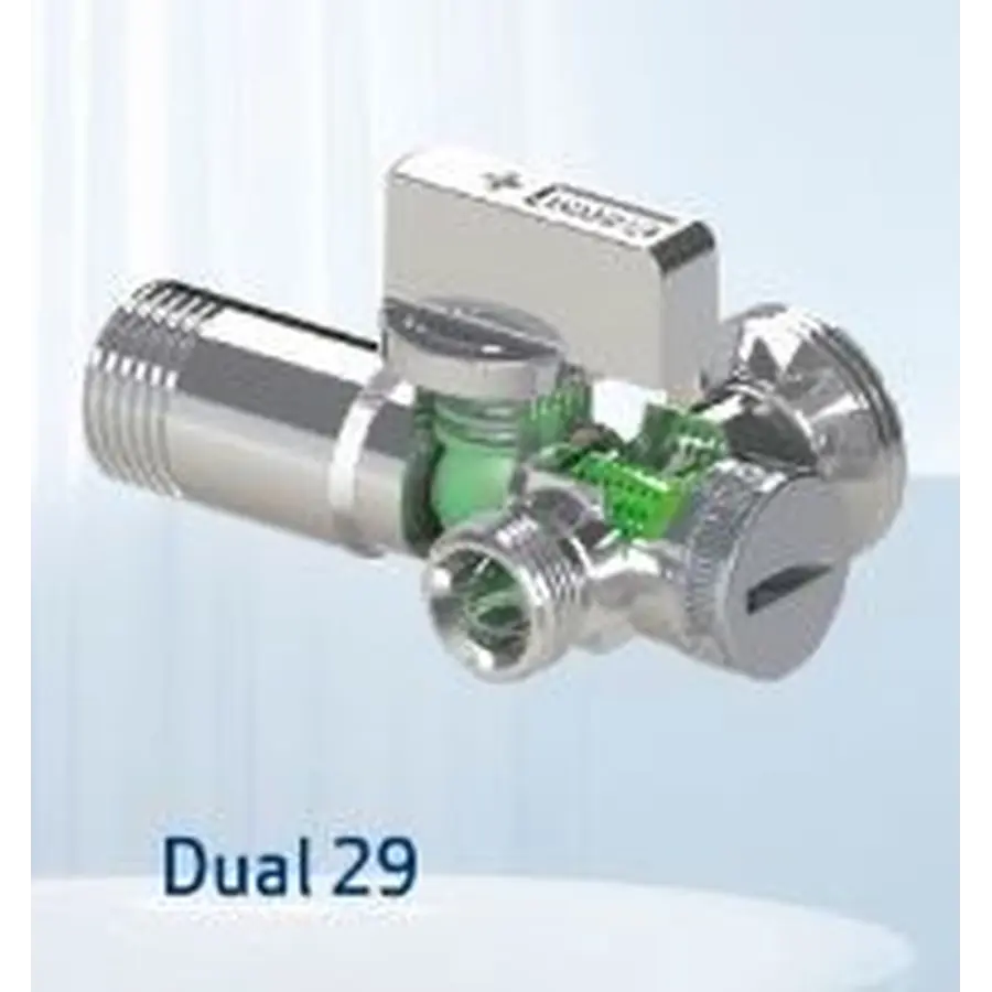 Кран кульовий кутовий подвійний ARCO 1/2″х 3/4″х3/8″ DUAL29