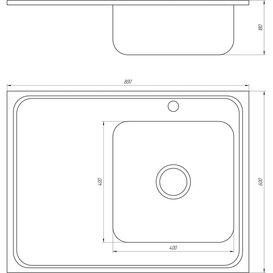 Мойка кухонная Mira MR 8060 R Matt Right