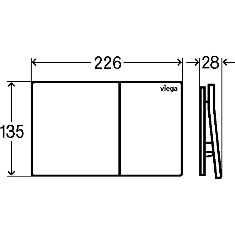 Панель змиву Prevista для бачків чорний Viega 773588