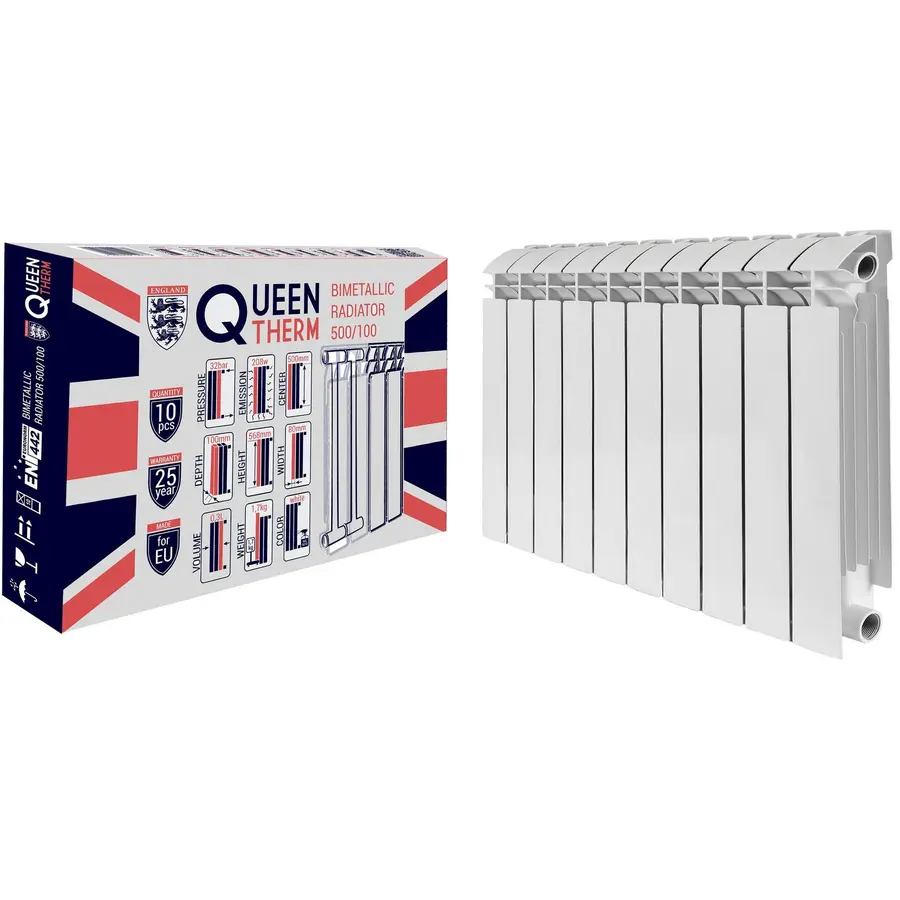 Радіатор біметалевий секційний QUEEN THERM 500/100 (кратно 10)