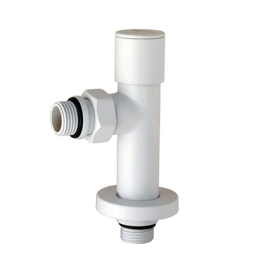 Набір Кран вентильний кутовий з американкою SOLOMON LUX 1/2″ 7777 (2шт.) WHITE