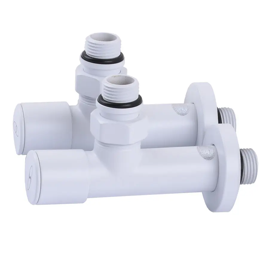 Набір Кран вентильний кутовий з американкою SOLOMON LUX 1/2″ 7777 (2шт.) WHITE