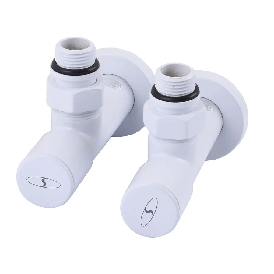 Набір Кран вентильний кутовий з американкою SOLOMON LUX 1/2″ 7777 (2шт.) WHITE