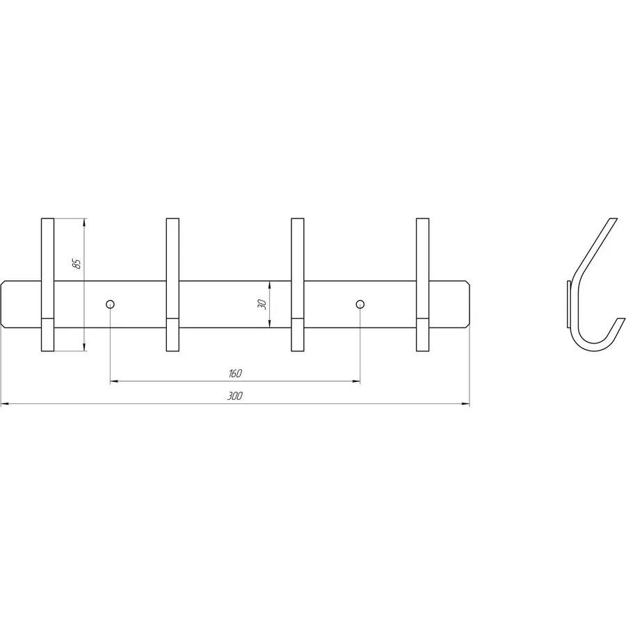 Планка с крючками Globus Lux BQ9435-4