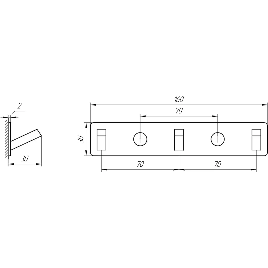 Планка с крючками TOPAZ TKB 9385-3