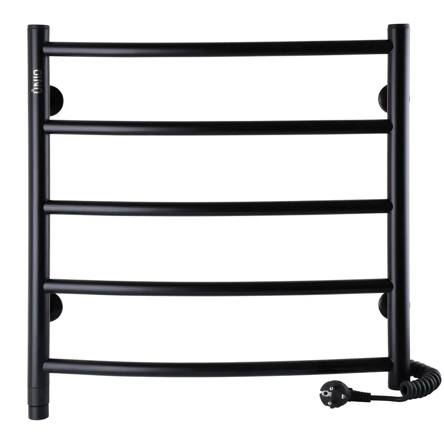 Рушникосушарка UNIO LD ER 500-500-5 BLK Драбинка Дуга електро чорна