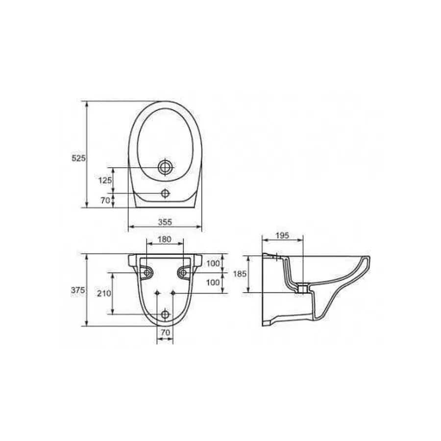 Біде Cersanit DELFI підвісне