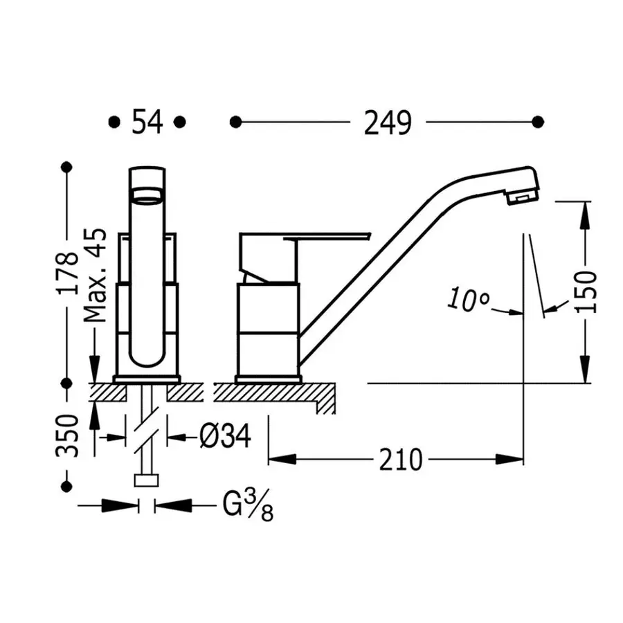 Кухонный смеситель TRES BM 139333 хром