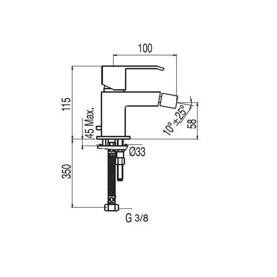 Змішувач для біде TRES CUADRO 106120