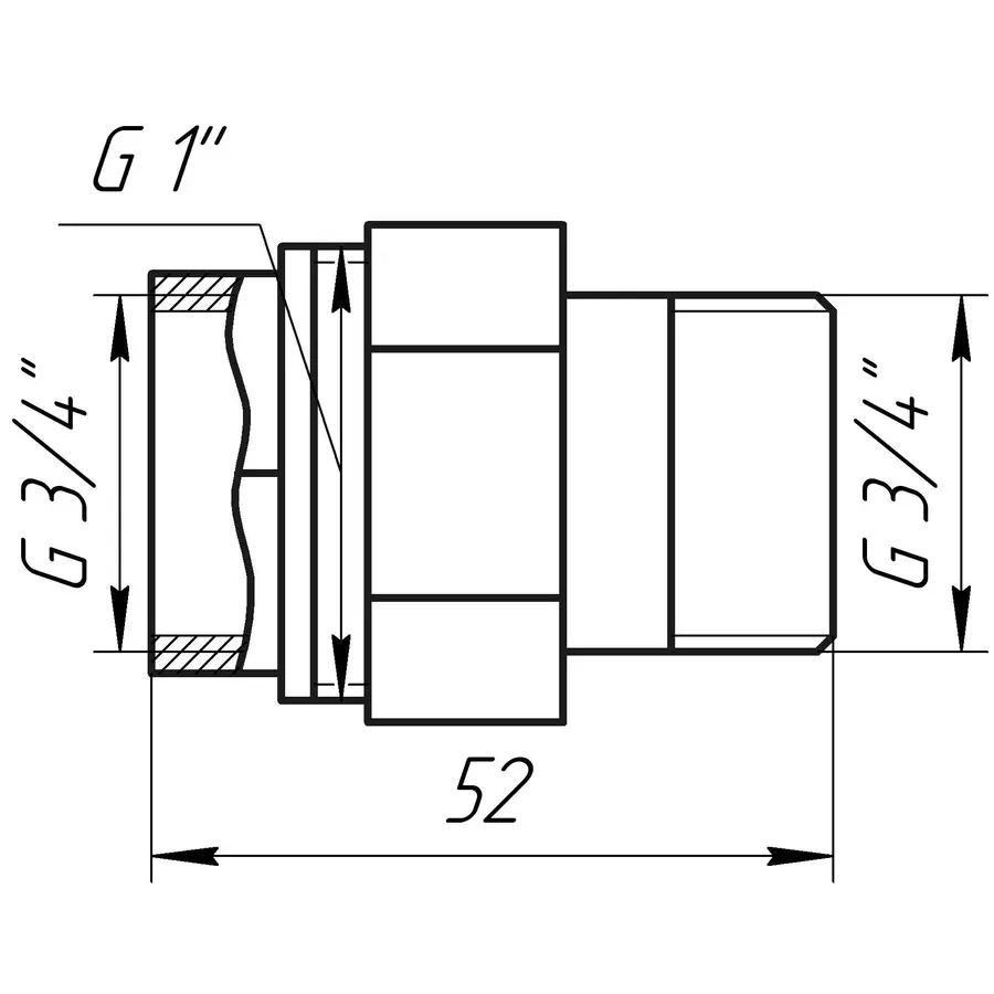 Сгон американка прямая PROFESSIONAL 3/4 "НИКЕЛЬ QP160