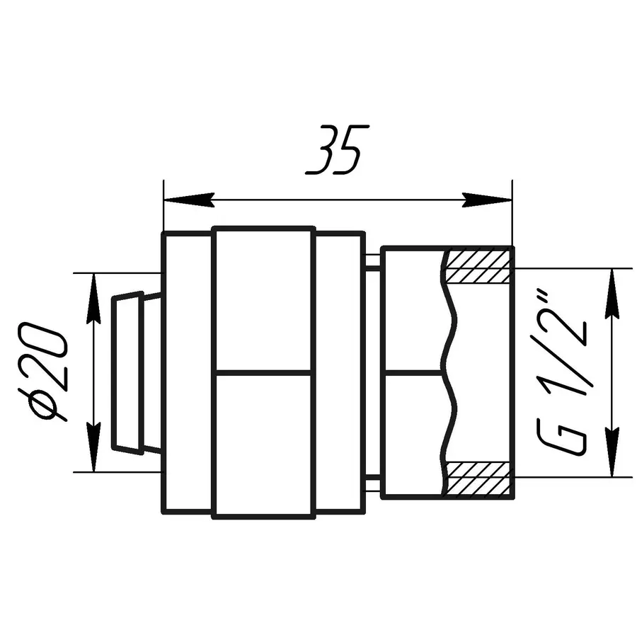 Муфта із внутрішньою різьбою APE ITALY 702 L 1/2″x20