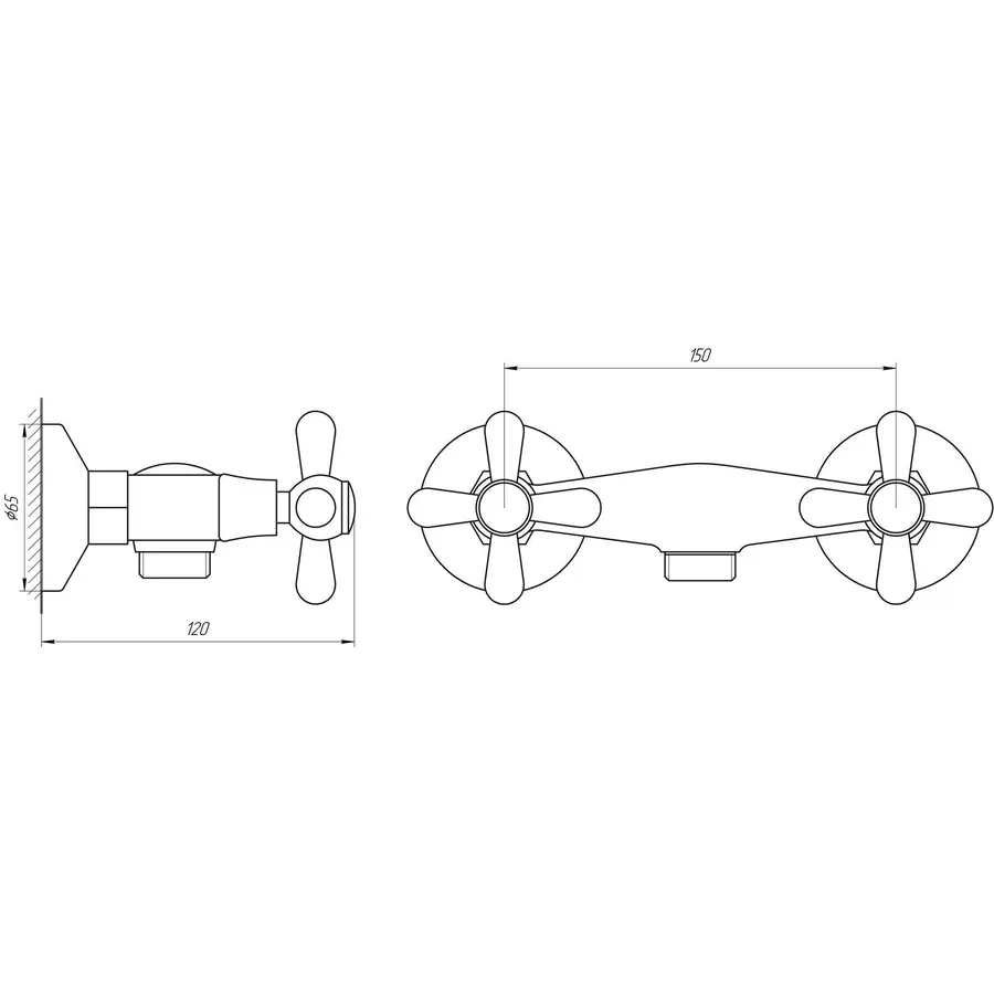 Смеситель для душа DOMINO DMF-029-SHARM-WS настенный