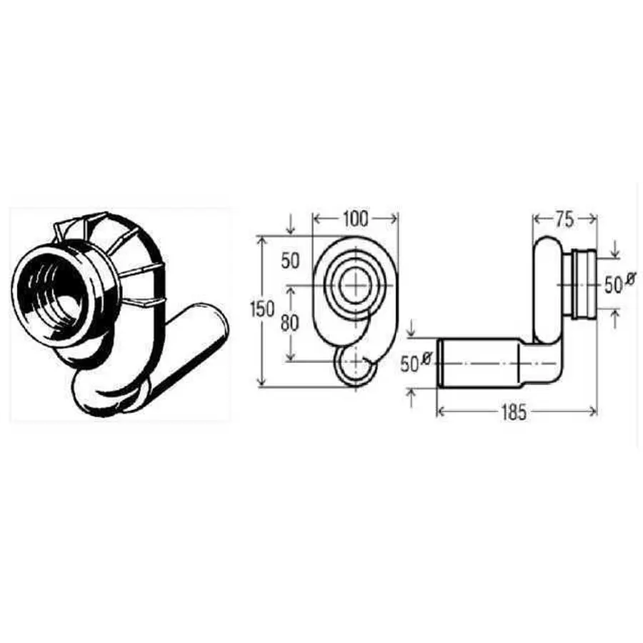 Сифон для писсуара боковой VIEGA 492465