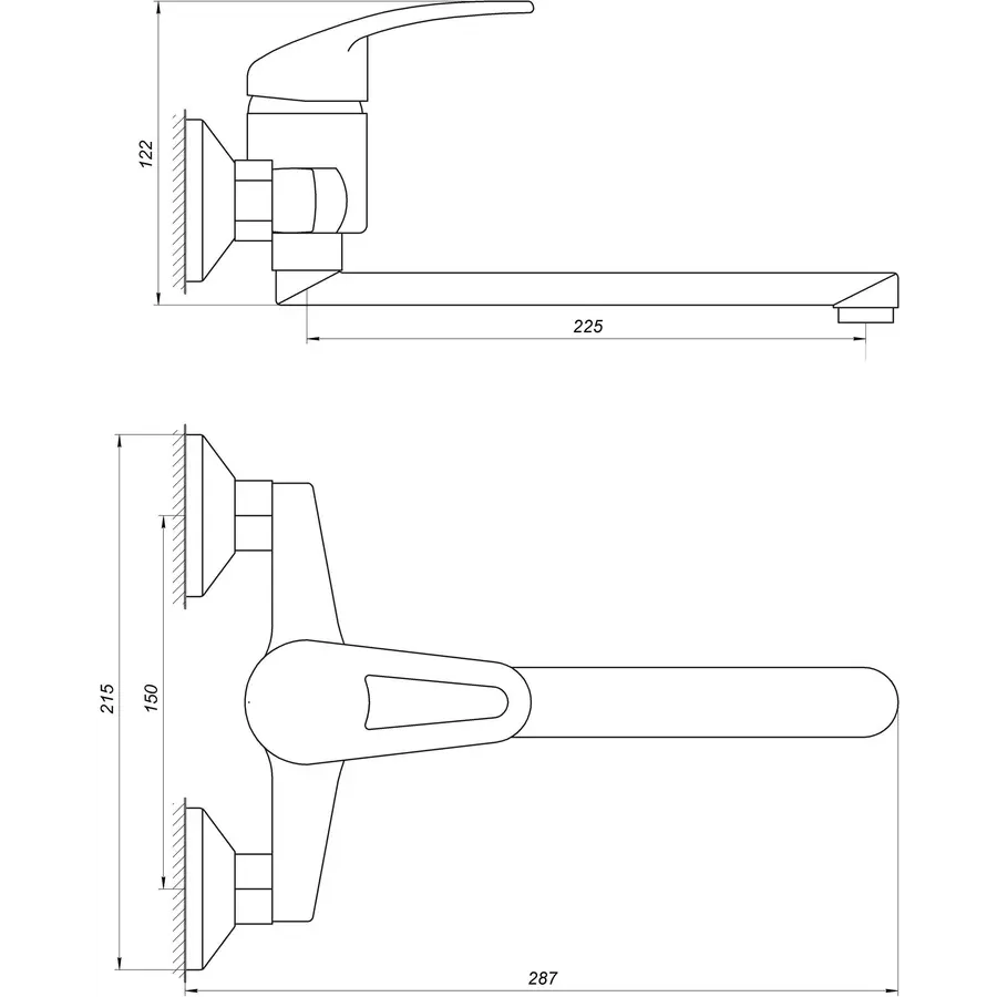 Смеситель для кухни настенный Globus Lux Caprice GLCA-0104