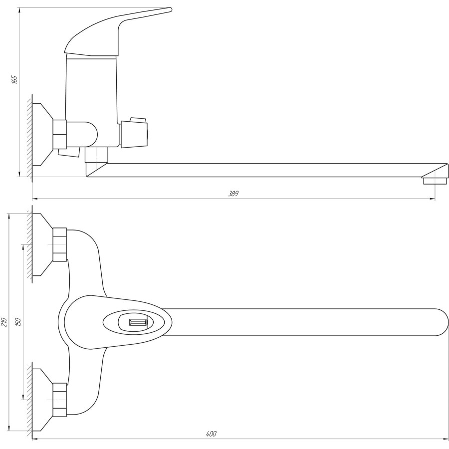 Смеситель для ванны Globus Lux Smart GLSM-0208