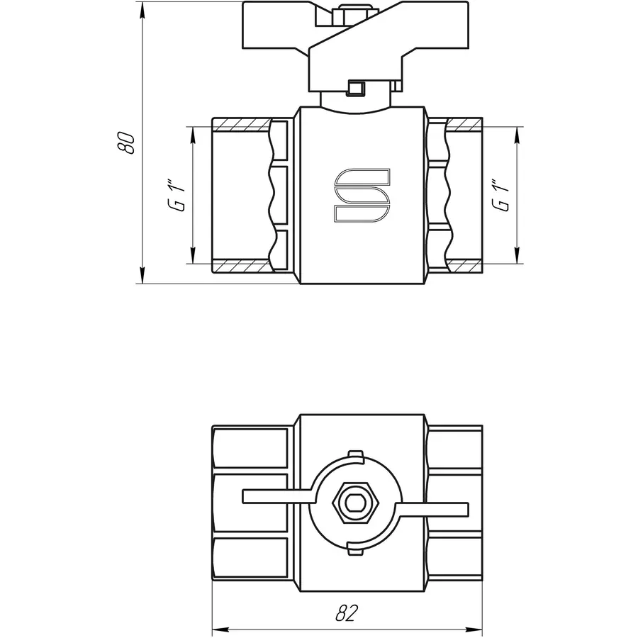 Кран шаровой прямой SELBA 1 "ВВ ЖБ SL1507